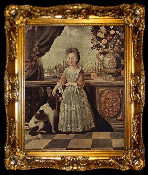 framed  Kuhn Justus Engelhardt Portrait of Eleonor Darnhall, ta009-2